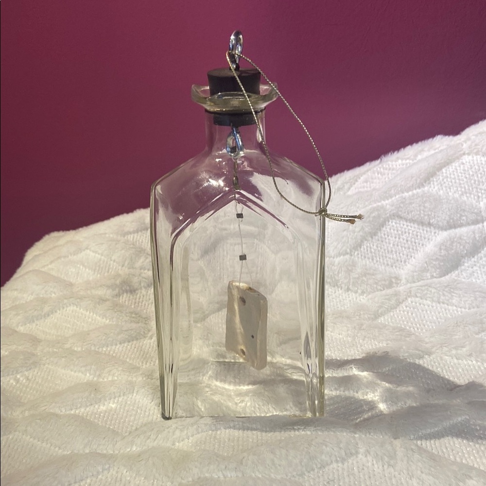 Clear Glass Bottle Made into Bell or Windchime